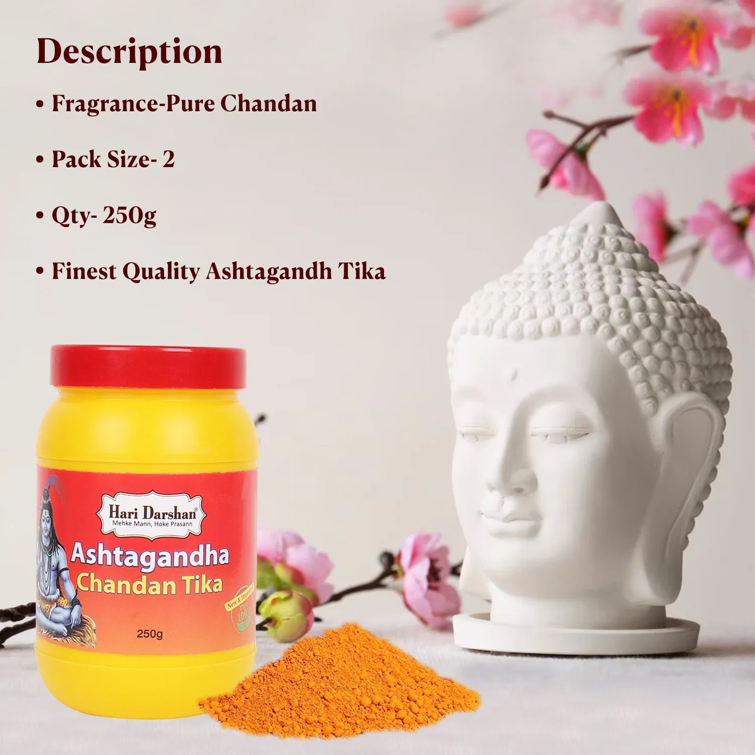 Hari Darshan Ashtagandha Chandan Tika em Pó 8 Ervas