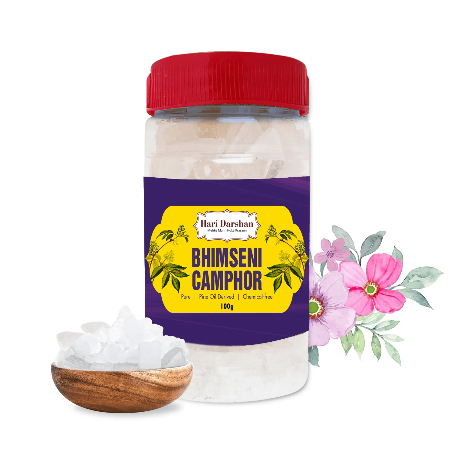 Hari Darshan BHIMSENI CAMPHOR cânfora em cristais