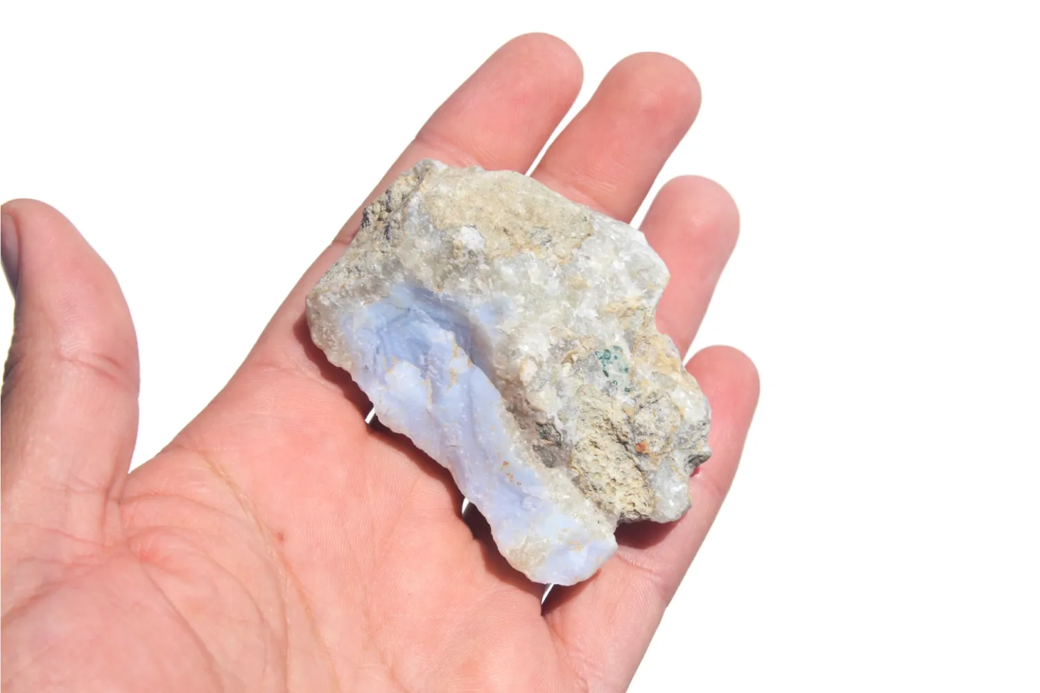 MoshCristais Calcedónia Azul pedra calma comunicação
