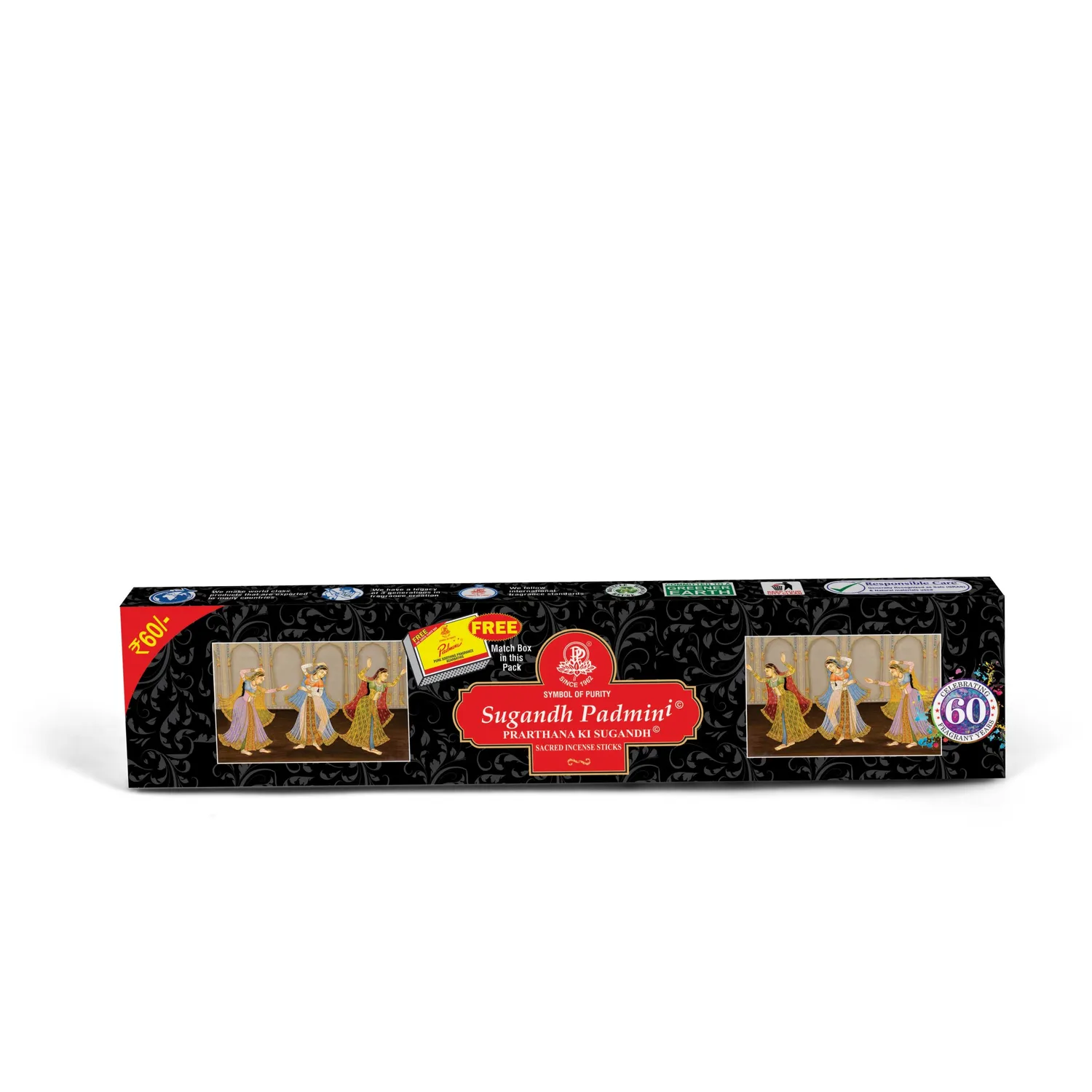 Padmini Sugandh Incenso Pack 4 aroma exótico