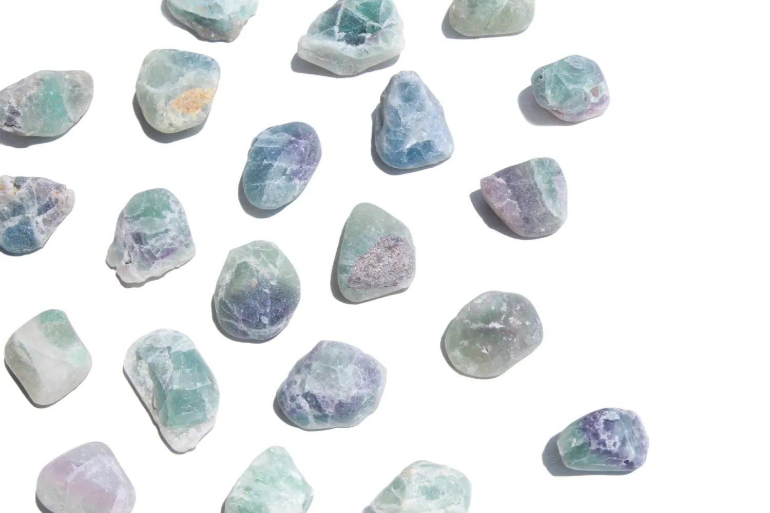 MoshCristais Fluorite semi-rolada clareza