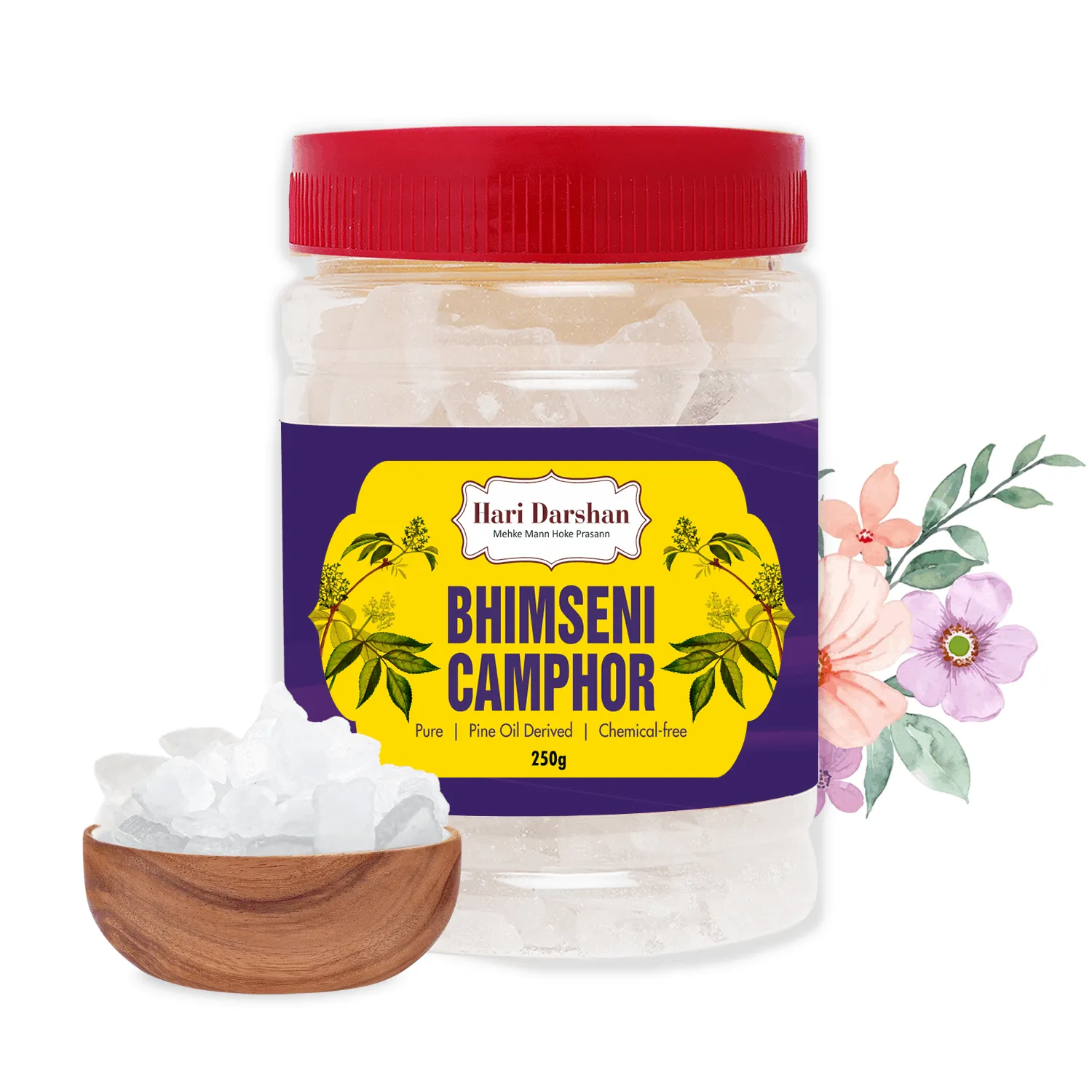 Hari Darshan BHIMSENI CAMPHOR cânfora em cristais