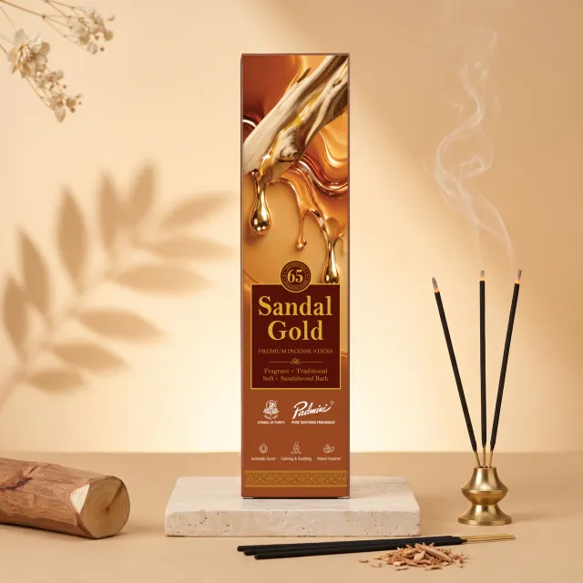 Padmini Sandal Gold Incenso Pack 5 sândalo