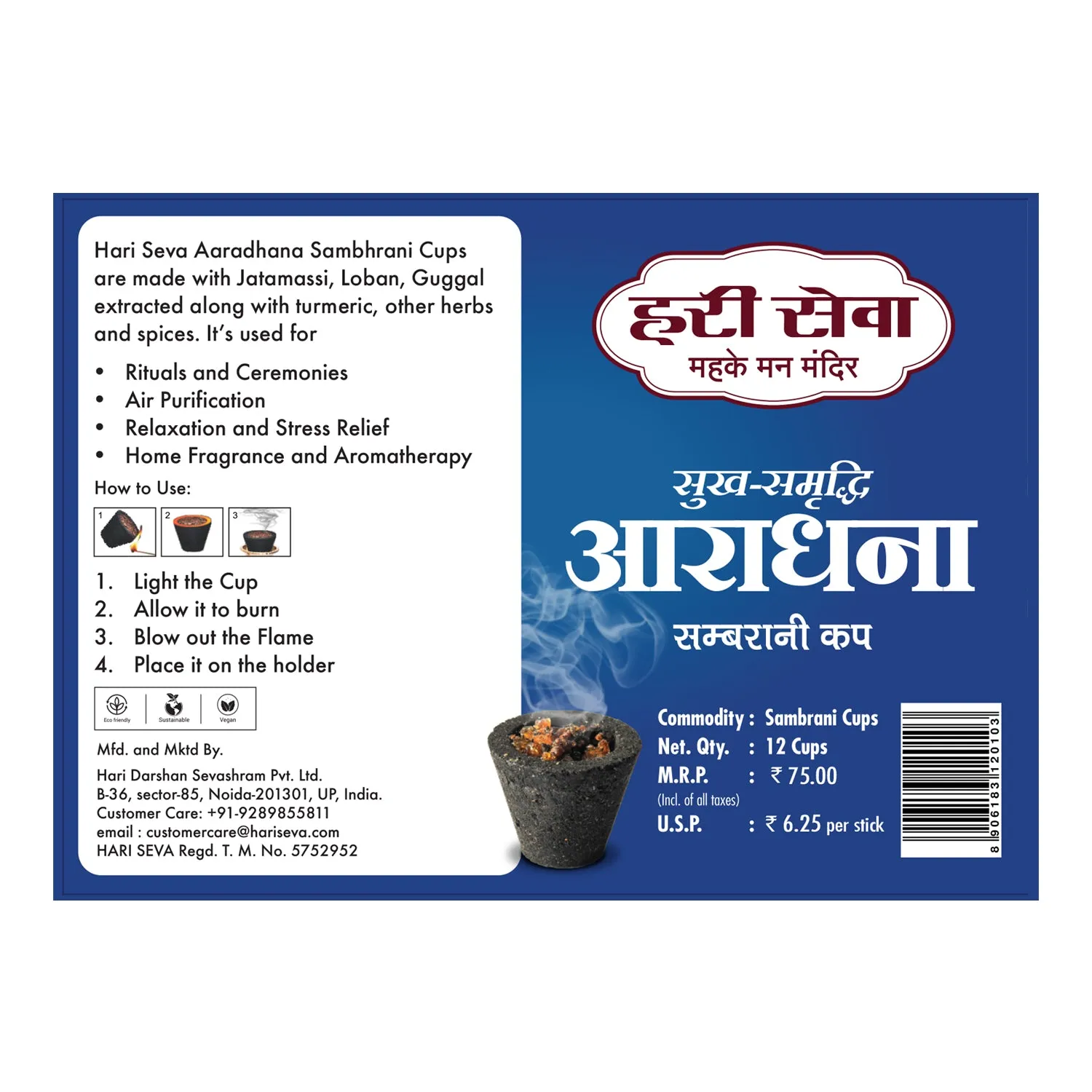 Hari Darshan Aaradhana Shree Ganesh Sambrani Havan Cup