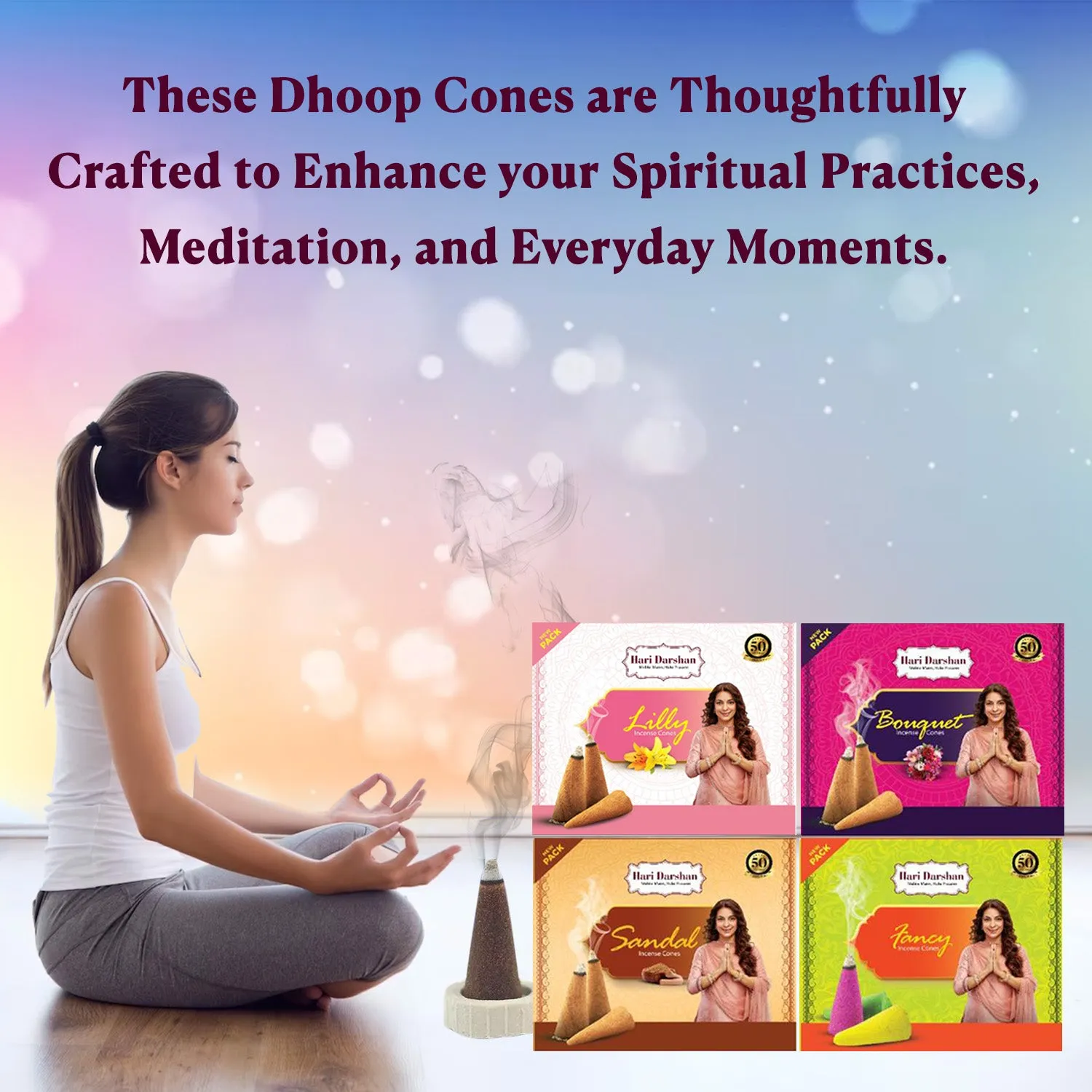 Hari Darshan Mixed Fragrance cones dhoop 12 packs
