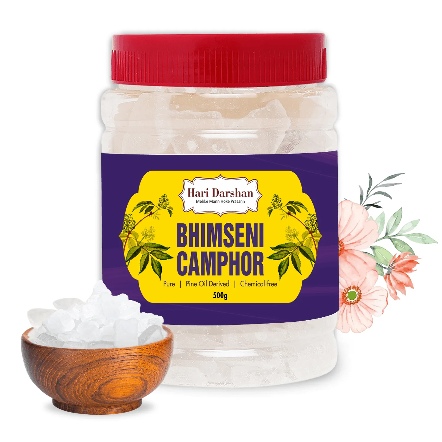 Hari Darshan BHIMSENI CAMPHOR cânfora em cristais