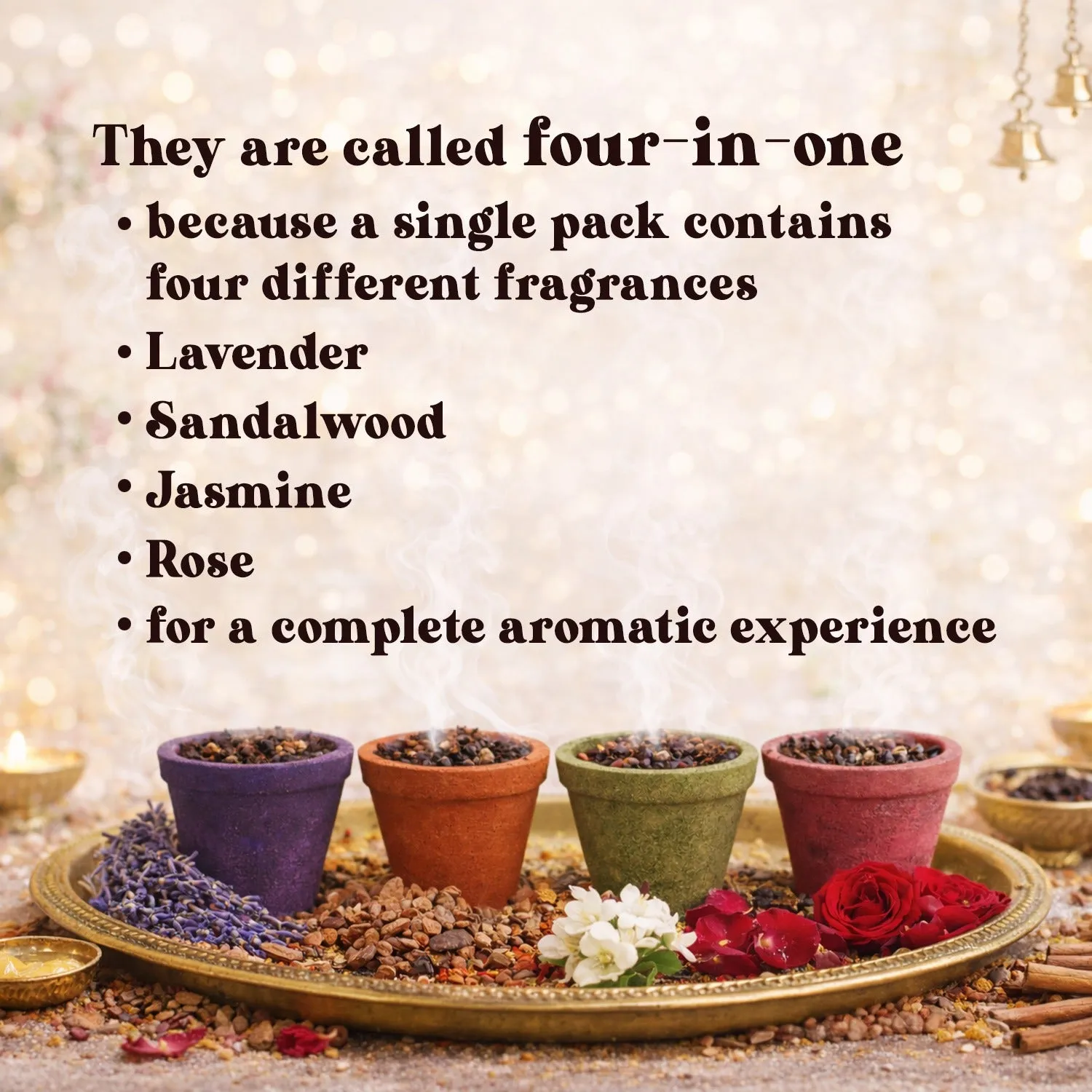 Hari Darshan 4 in 1 Sambrani Cups copos de dhoop pack 24