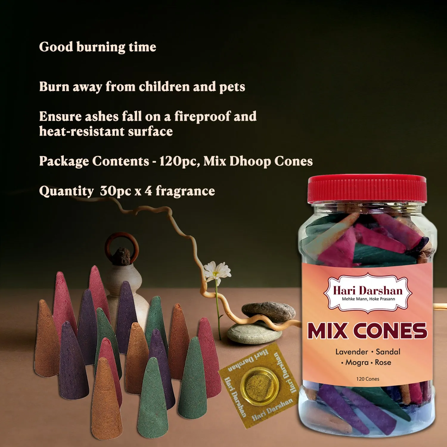 Hari Darshan Mix cones de incenso sortidos