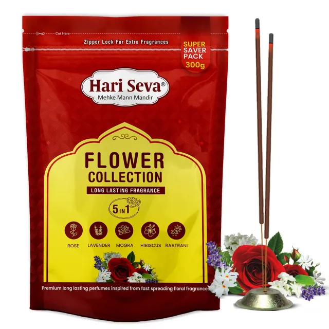Hari Darshan Flower Collection incenso 5 aromas florais