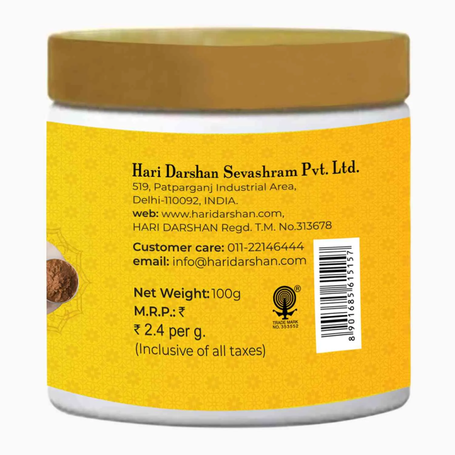 Hari Darshan Chandan Tilak pasta sândalo açafrão 100g