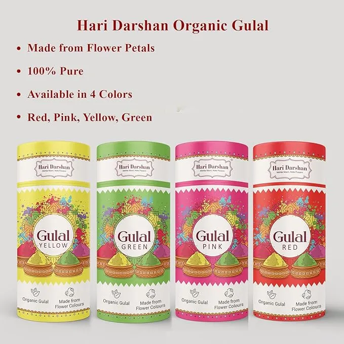 Hari Darshan Gulal Orgânico em Pó Holi