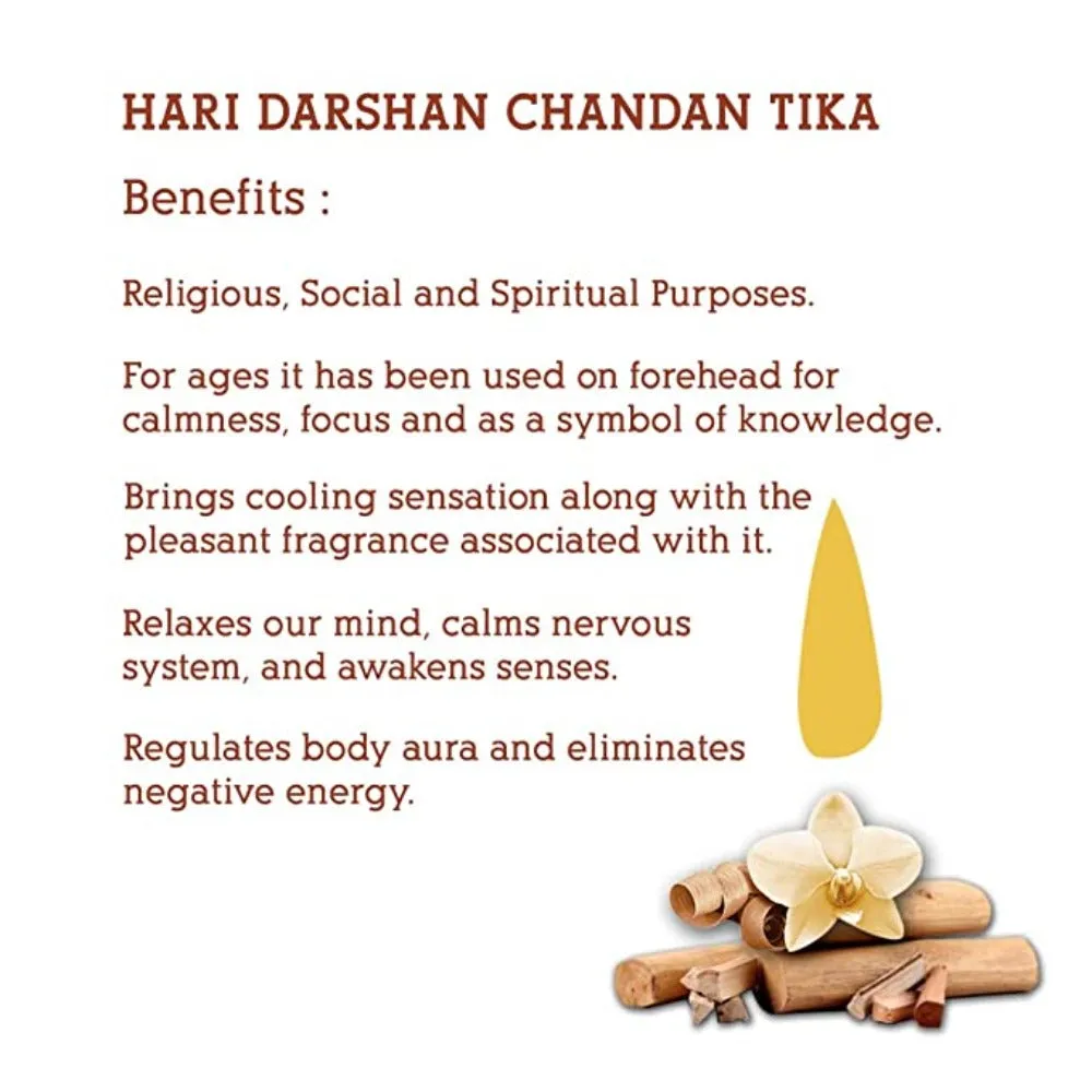 Hari Darshan Chandan Tika pasta de sândalo frasco 400 g