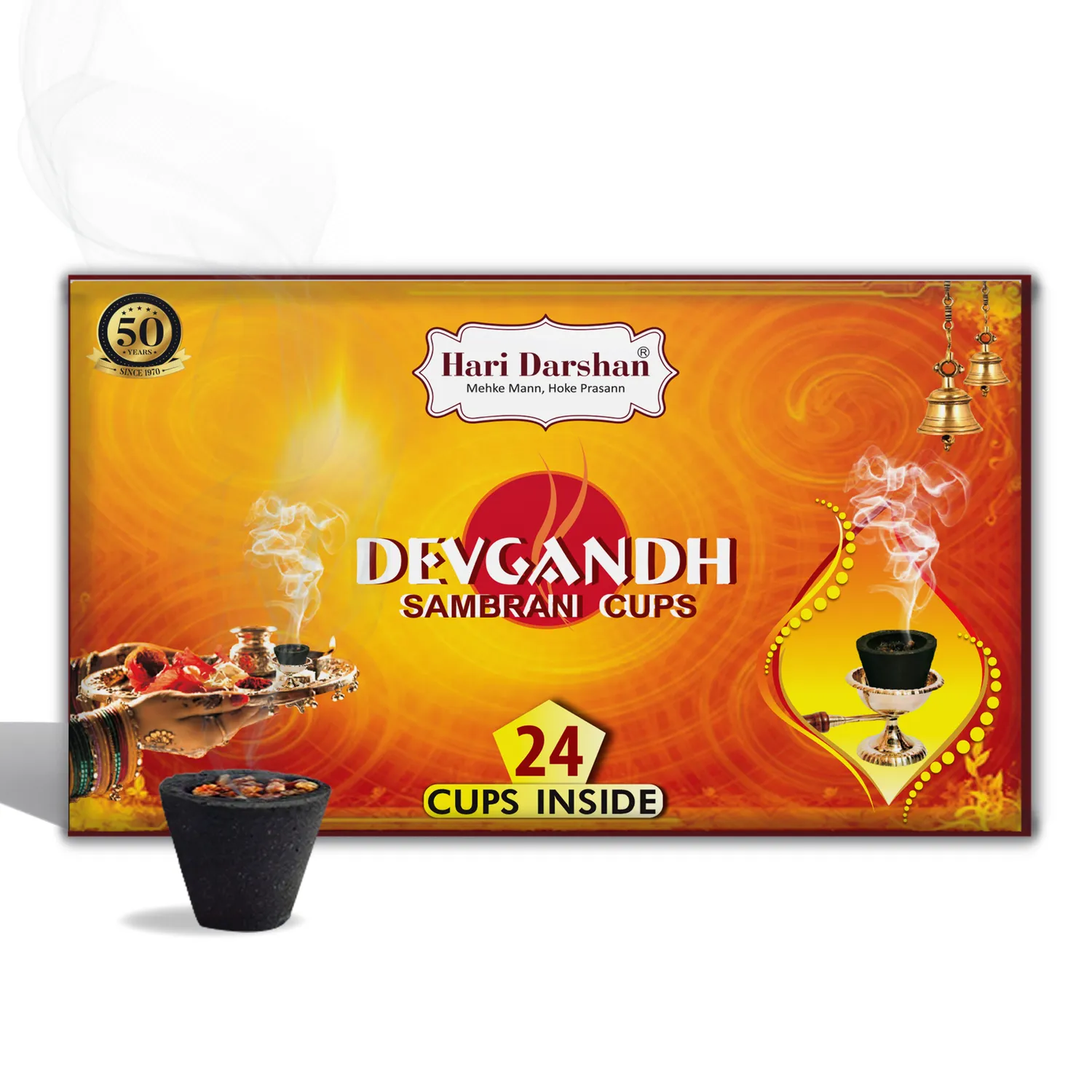 Hari Darshan Devgandh Sambrani Copos Incenso Pack 24