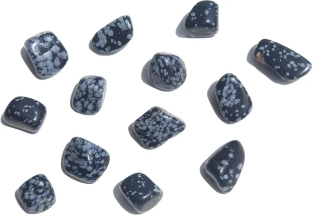 MoshCristais Obsidiana Floco de Neve pedra rolada aura