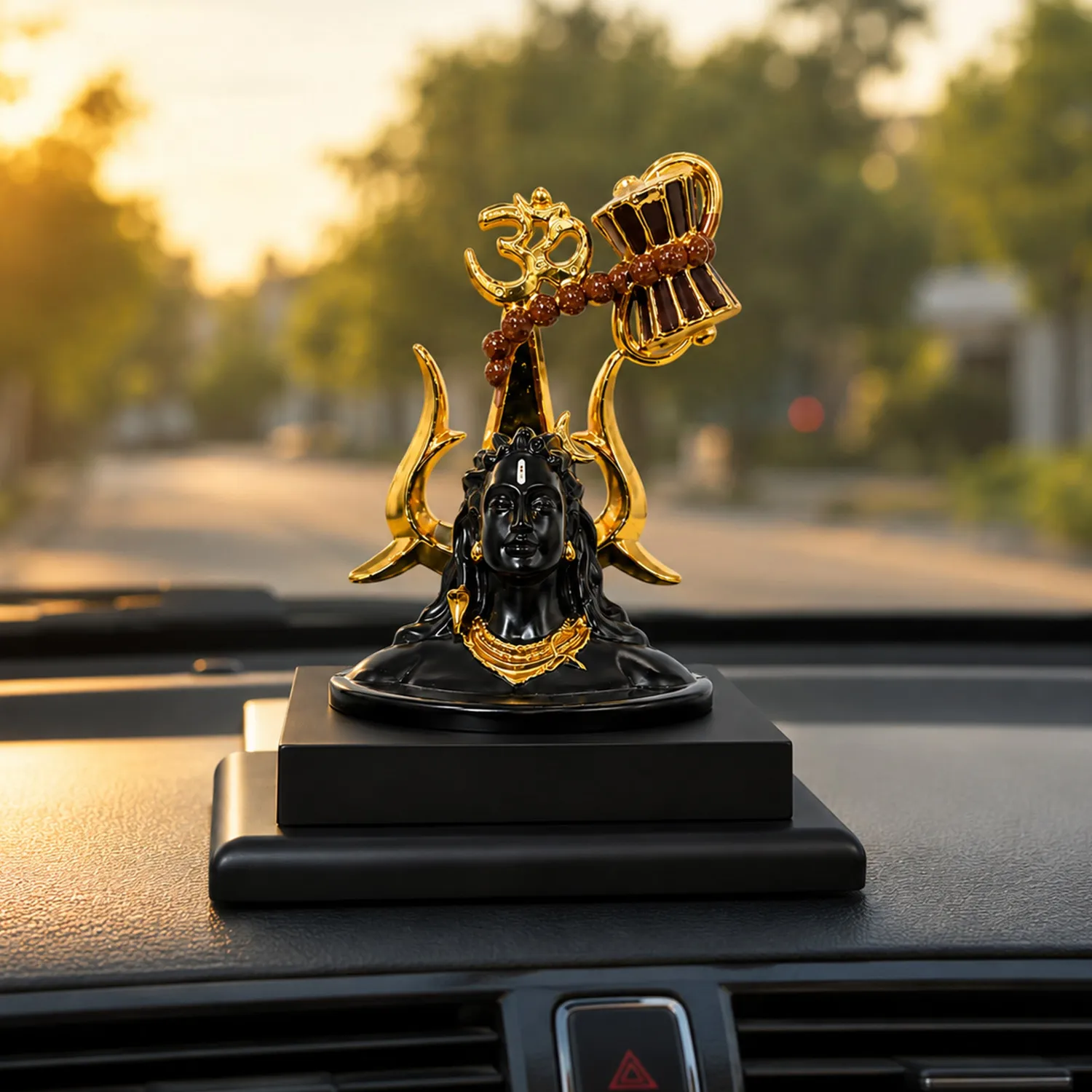 Hari Darshan Adiyogi estátua Shiva 12 cm preto dourado