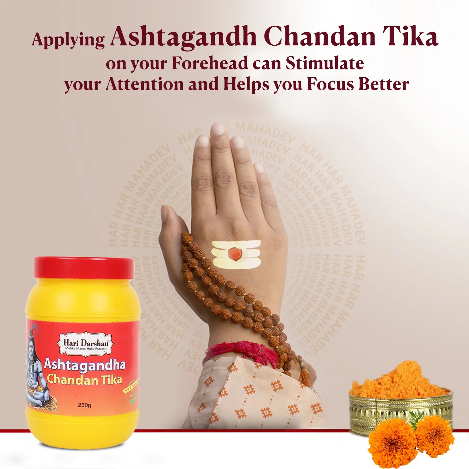 Hari Darshan Ashtagandha Chandan Tika em Pó 8 Ervas