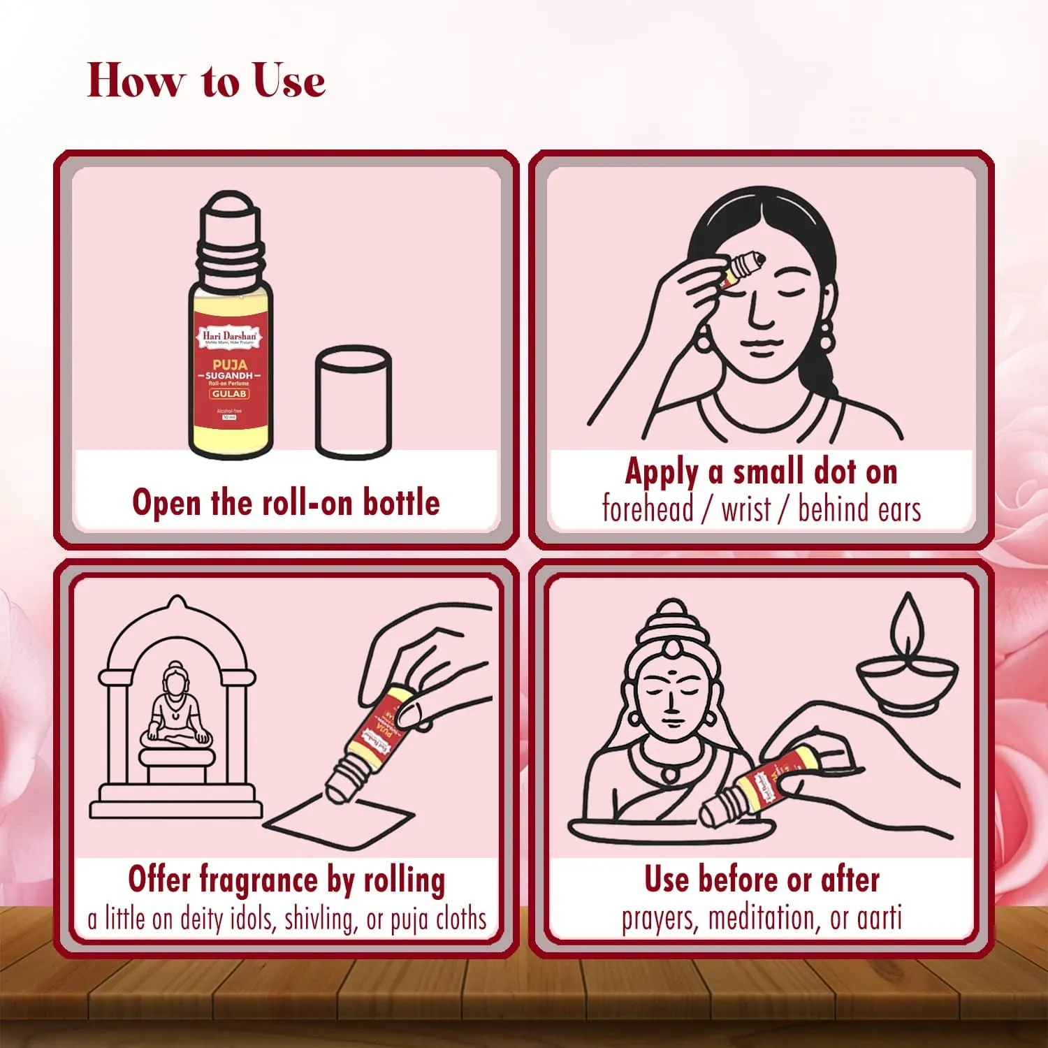 Hari Darshan Puja Sugandh perfume roll-on devoção