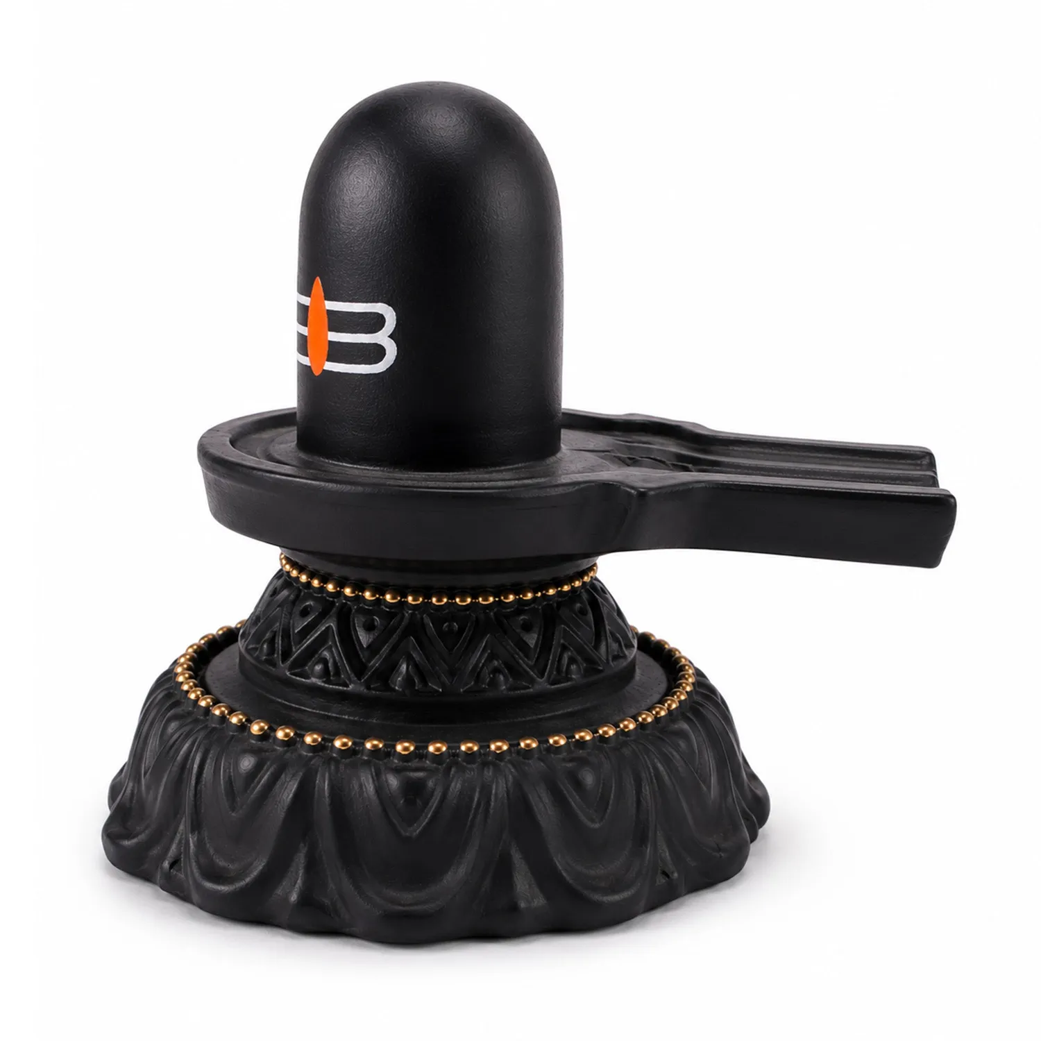 Hari Darshan Black Shivling Shivling preto com tilak 9 cm