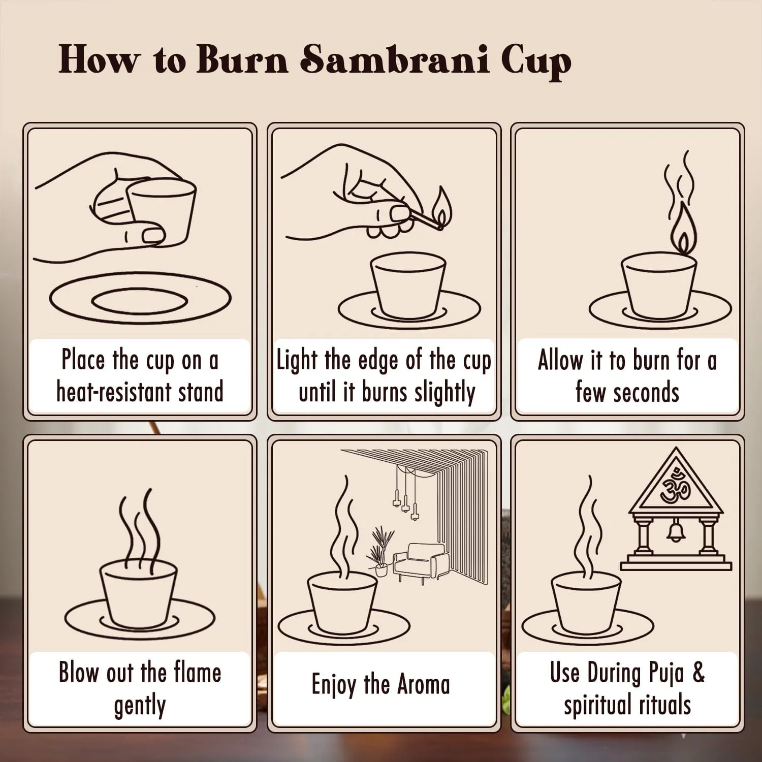 Hari Darshan Devgandh Sambrani Copos Incenso Pack 24