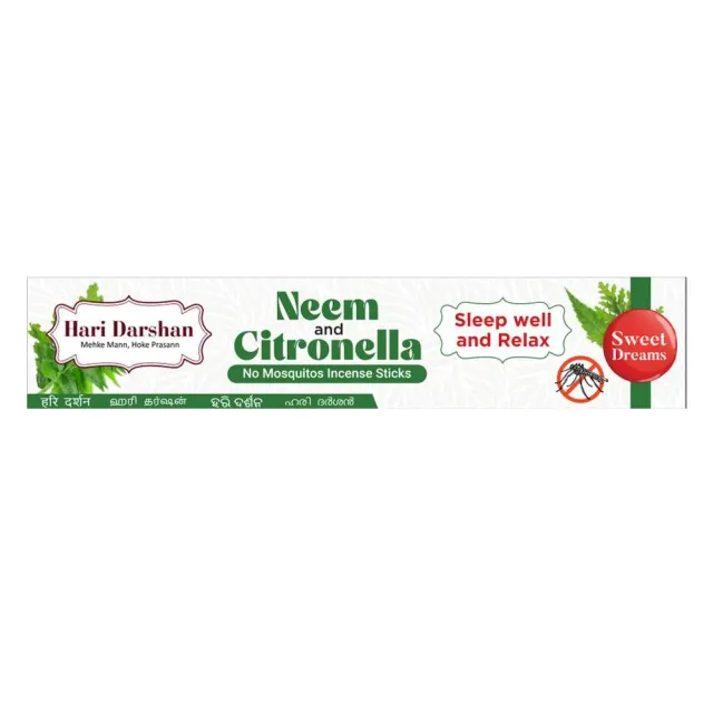 Hari Darshan Neem e Citronela incenso anti-mosquitos 12 packs
