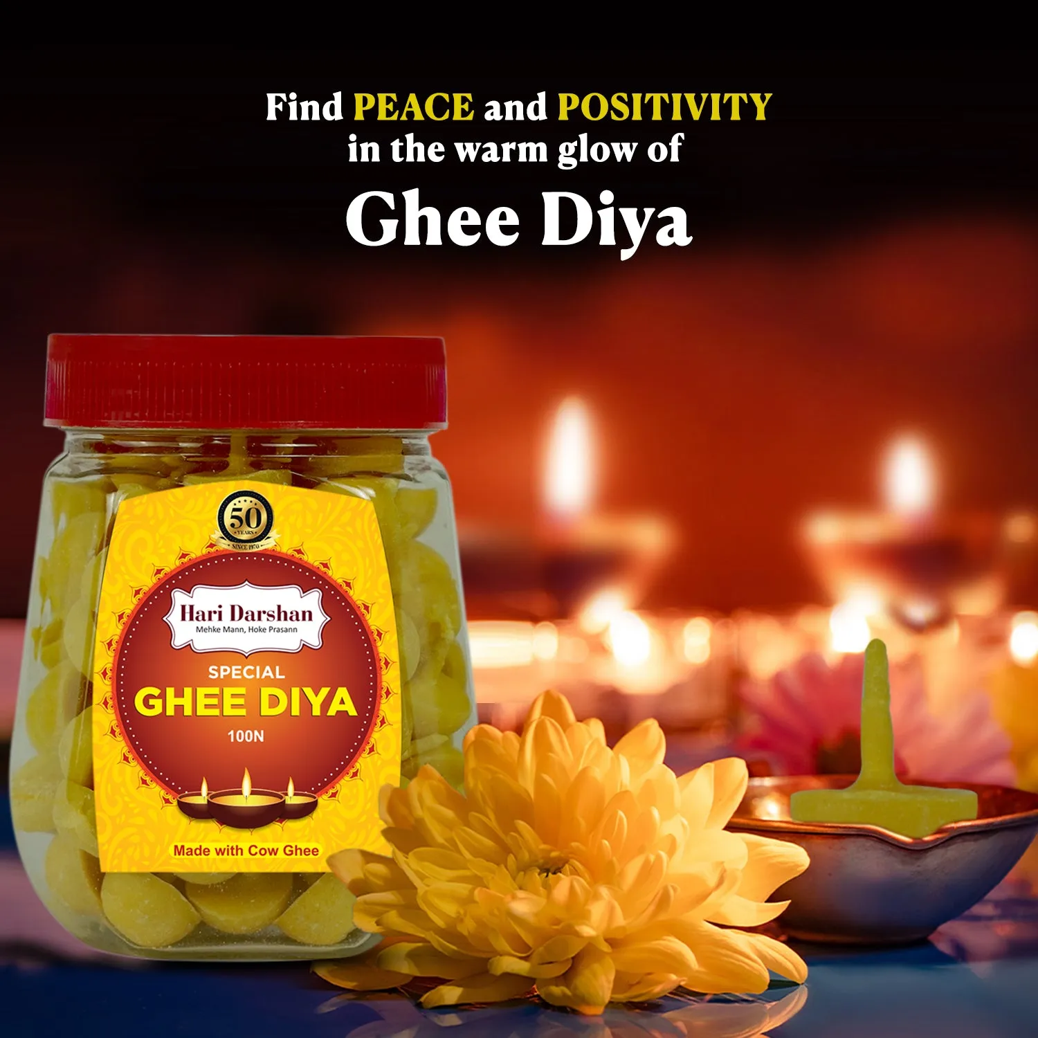 Hari Darshan lamparinas de ghee prontas a usar