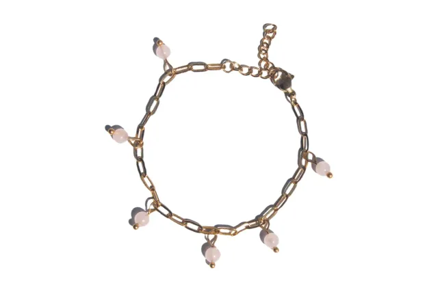 MoshCristais Charmix Quartzo Rosa pulseira amor