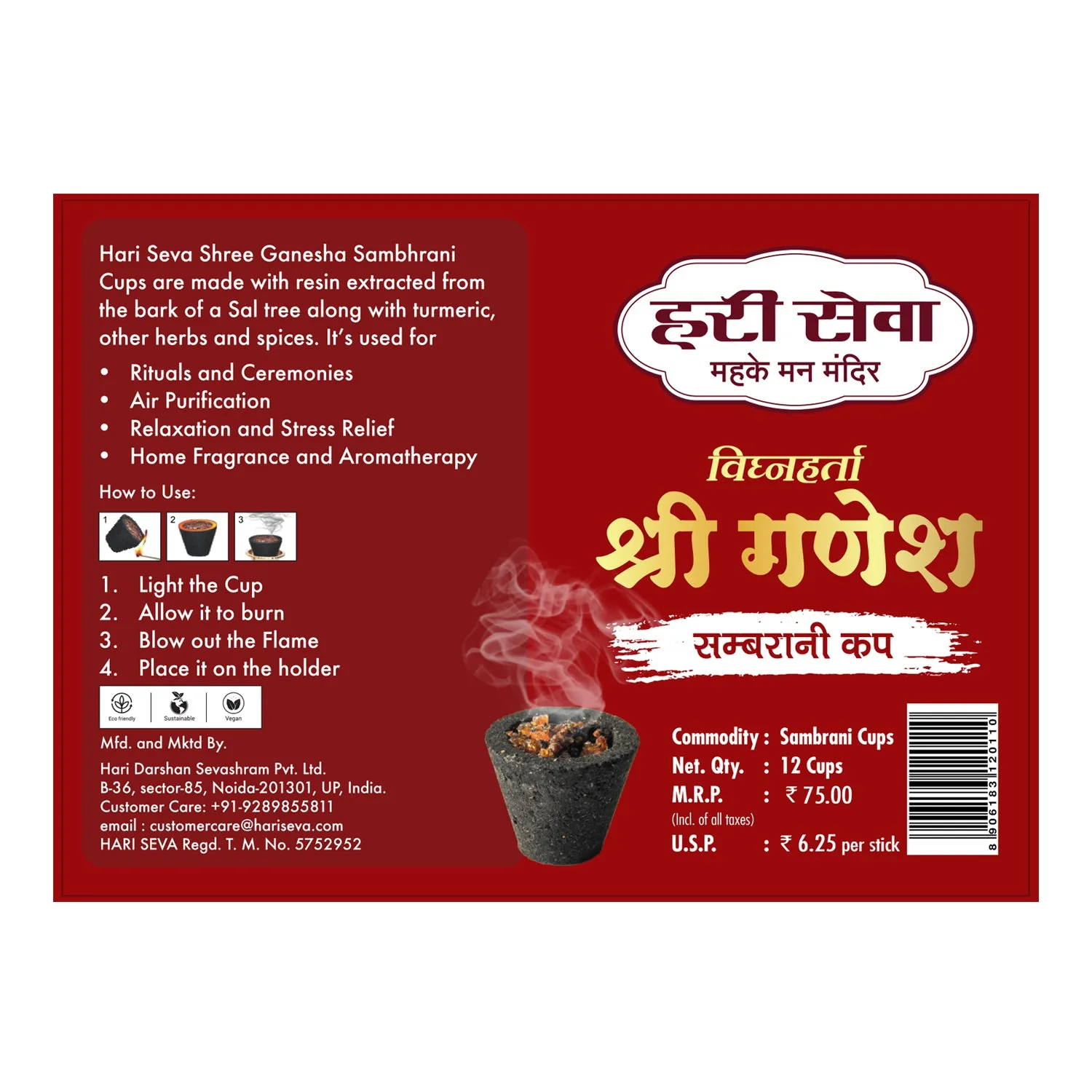 Hari Darshan Aaradhana Shree Ganesh Sambrani Havan Cup