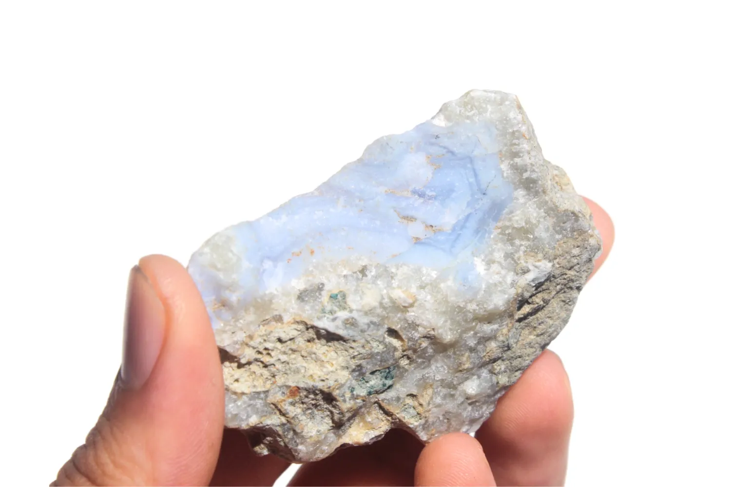 MoshCristais Calcedónia Azul pedra calma comunicação
