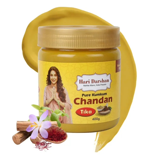 Hari Darshan Chandan Tika pasta de sândalo frasco 400 g