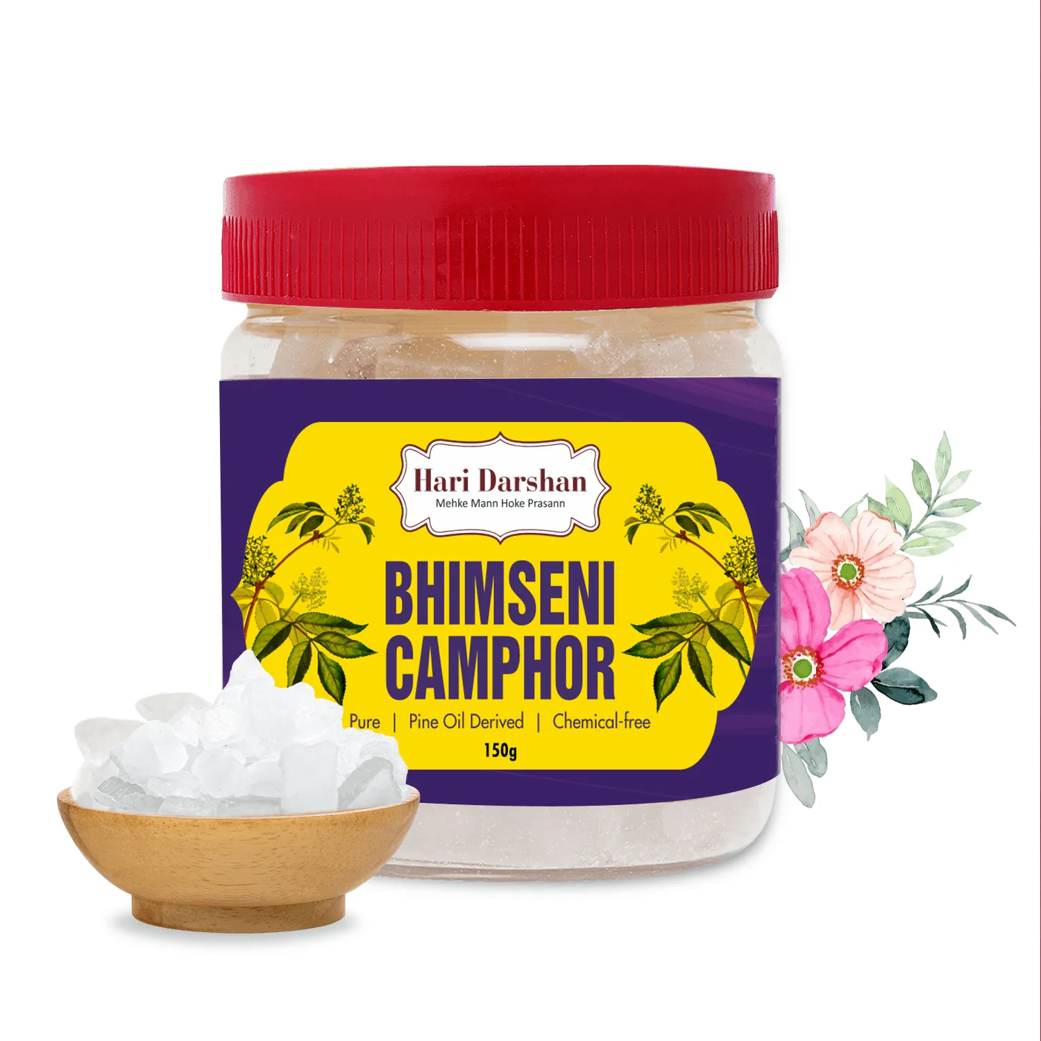 Hari Darshan BHIMSENI CAMPHOR cânfora em cristais