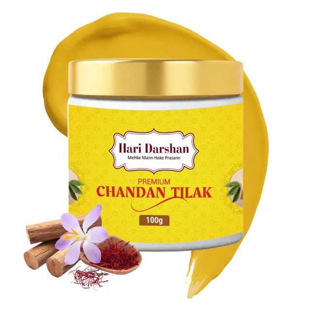Hari Darshan Chandan Tilak pasta sândalo açafrão 100g