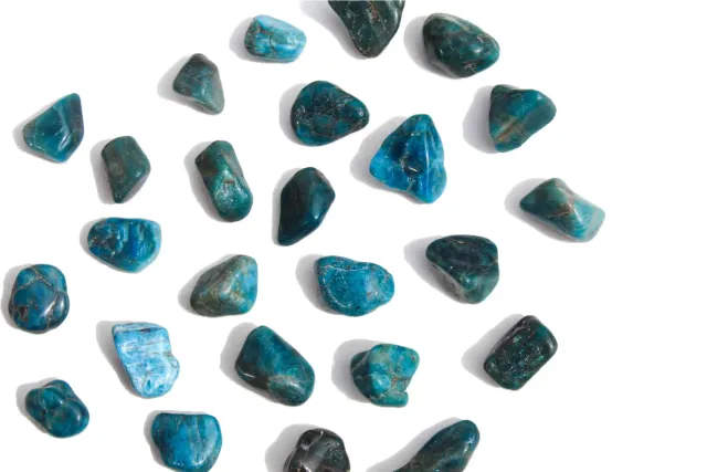 MoshCristais Apatite Azul Rolada pedra natural